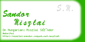 sandor miszlai business card